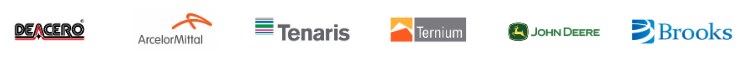 Clientes: Deacero, ArcelorMittal, Tenaris, Ternium, John Deere, Brooks